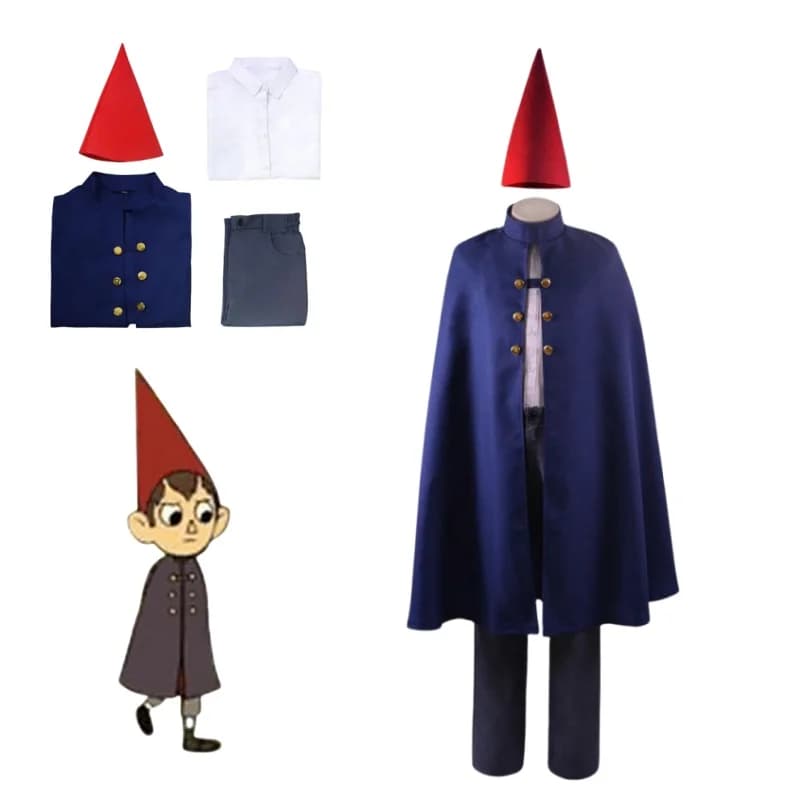 Anime Wirt Costume Cosplay Over The Garden Wall Cosplay Wirt Costume Halloween mantello mantello camicia pantaloni Outfit per bambini adulti