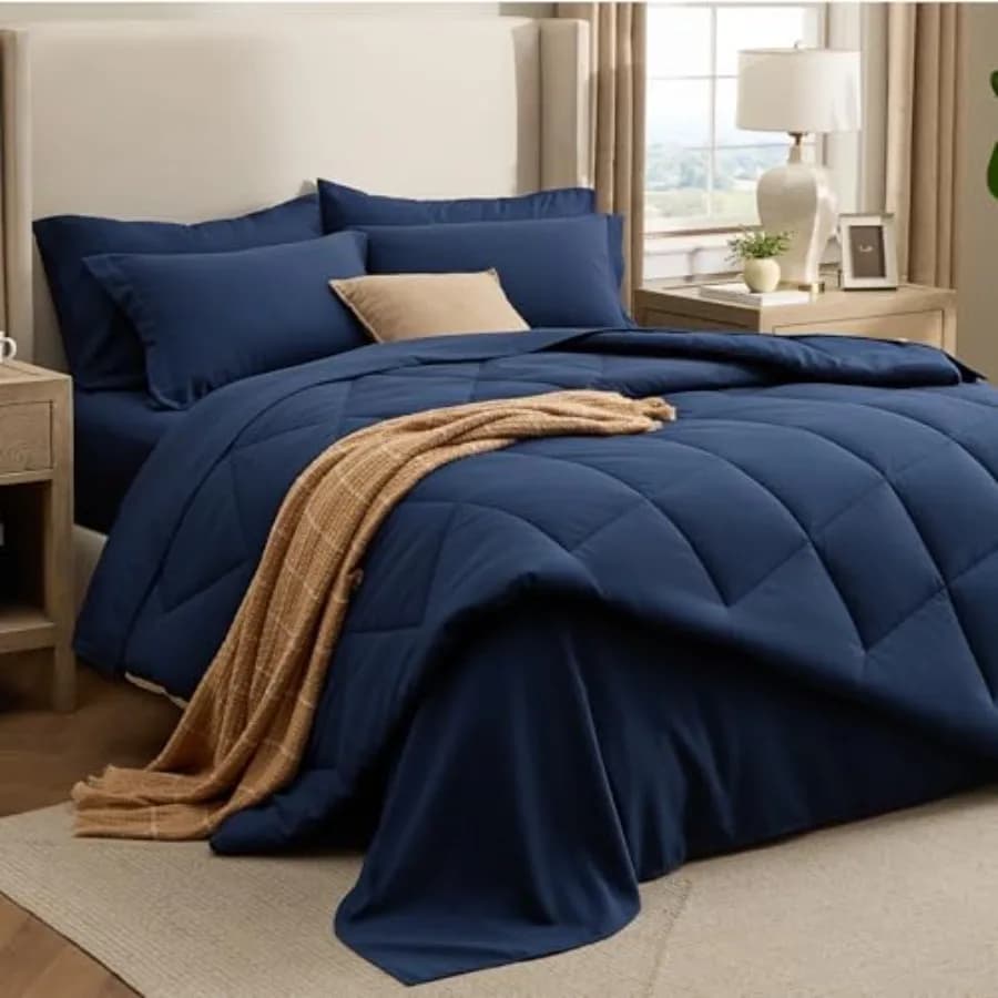 Set Copripiumino 7 Pezzi Serie Premium, Lussuoso e Morbido come da Hotel, Imbottitura Alternativa alla Piuma d'Oca, Sicuro per Pelli Sensibili