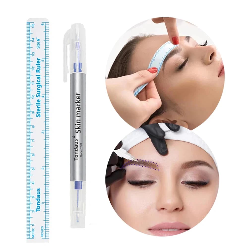 High Quality Embroidery Positioning Pen, Eyebrow, Frame, Mark, Marker Pen, Purple Ink, White Silver Purple Head Packaging