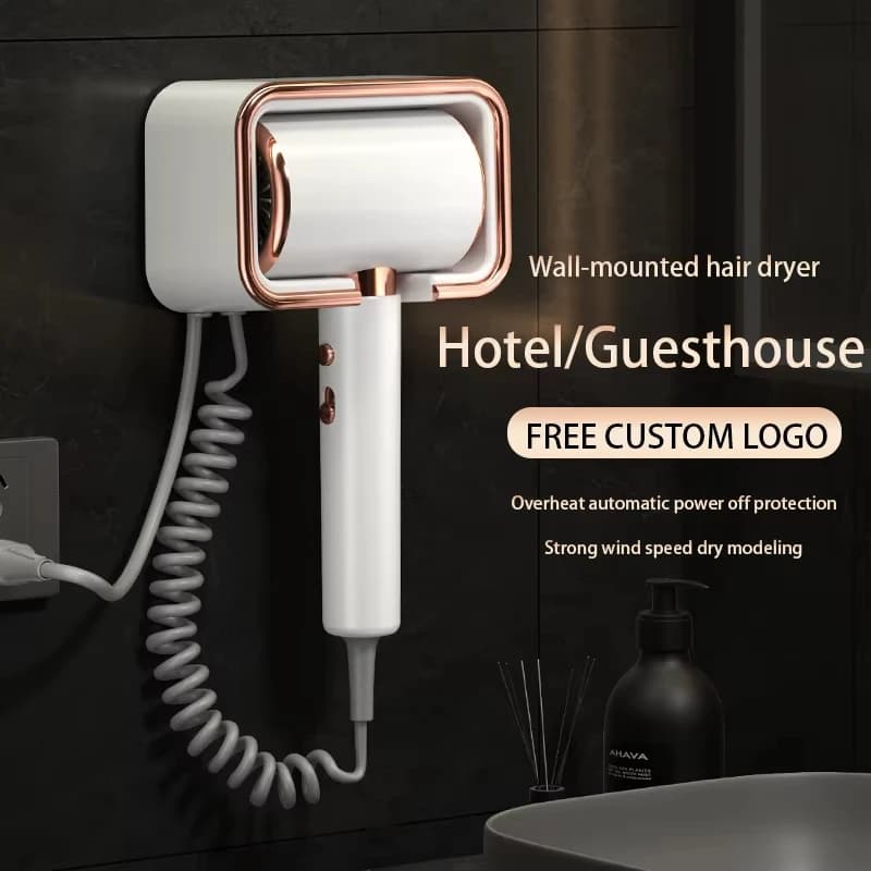 Asciugacapelli da parete per hotel 220V 2000W Ionico ad alta potenza Temperatura costante Cura Aria calda fredda Protezione dei capelli agli ioni negativi