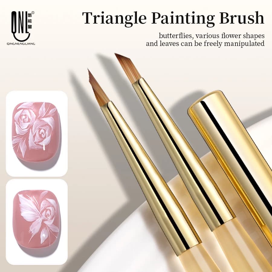 1/2/3pcs Triangular Nail Art Painting Brush French Lines Stripes Flower Butterfly Fine Detail Drawing Salon DIY Manicure Tools
