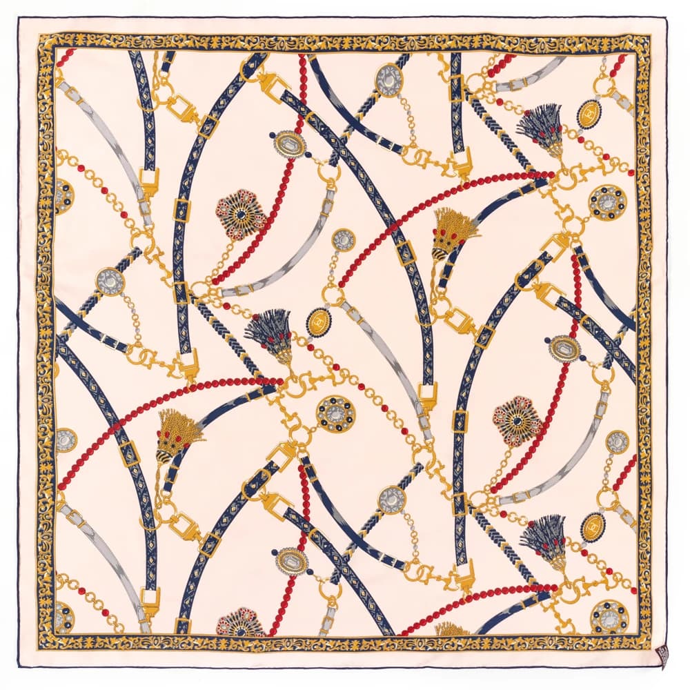 90cm cintura catena scialle quadrato sciarpa di seta Twill donna marchio di lusso Hijab Bandana sciarpe arricciate fatte a mano Foulard