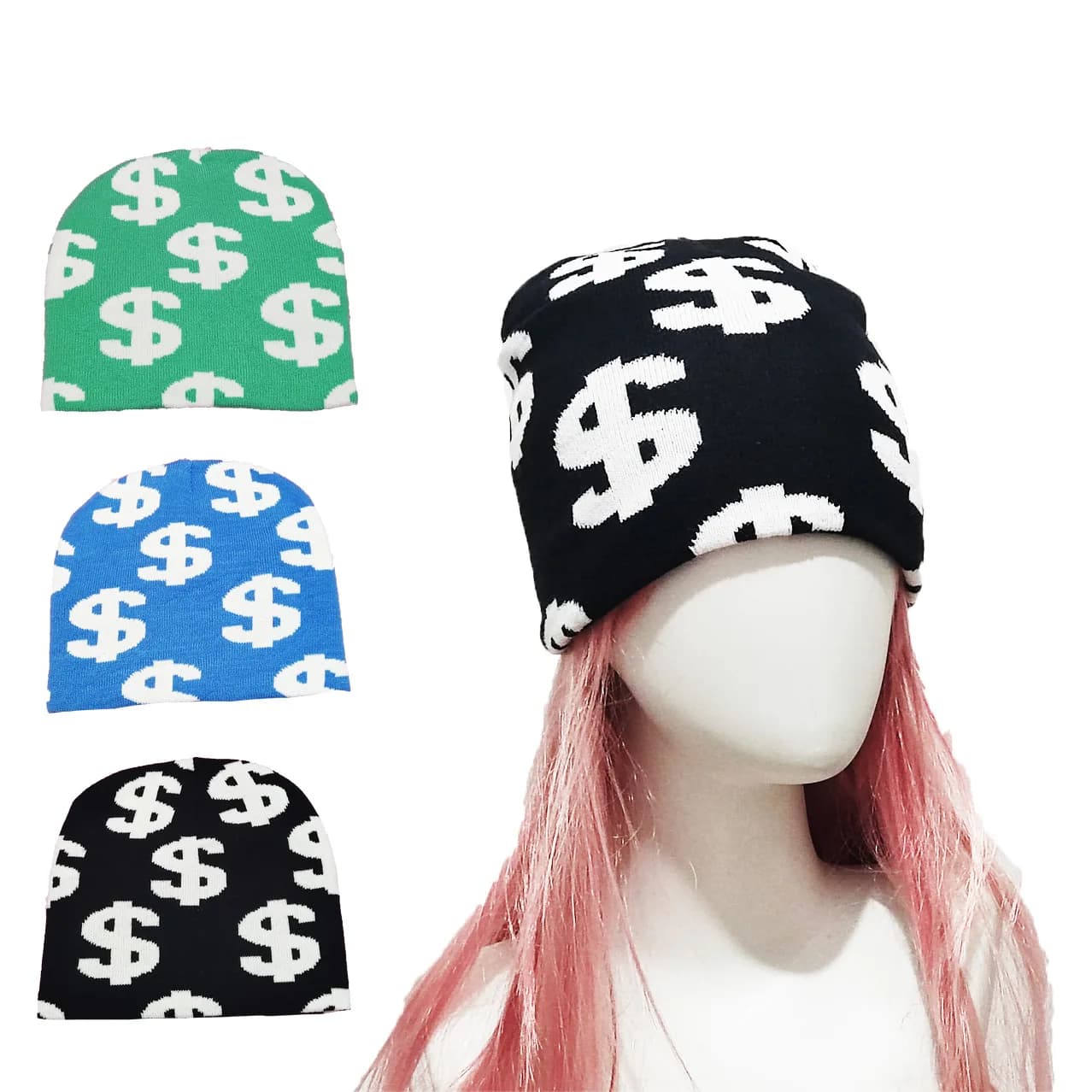 Men's And Women's Universal Y2K Autumn Winter Hat hip hop Web Riding Outdoor Sports Fashion Hat Dollar Printed Knitted Beanie