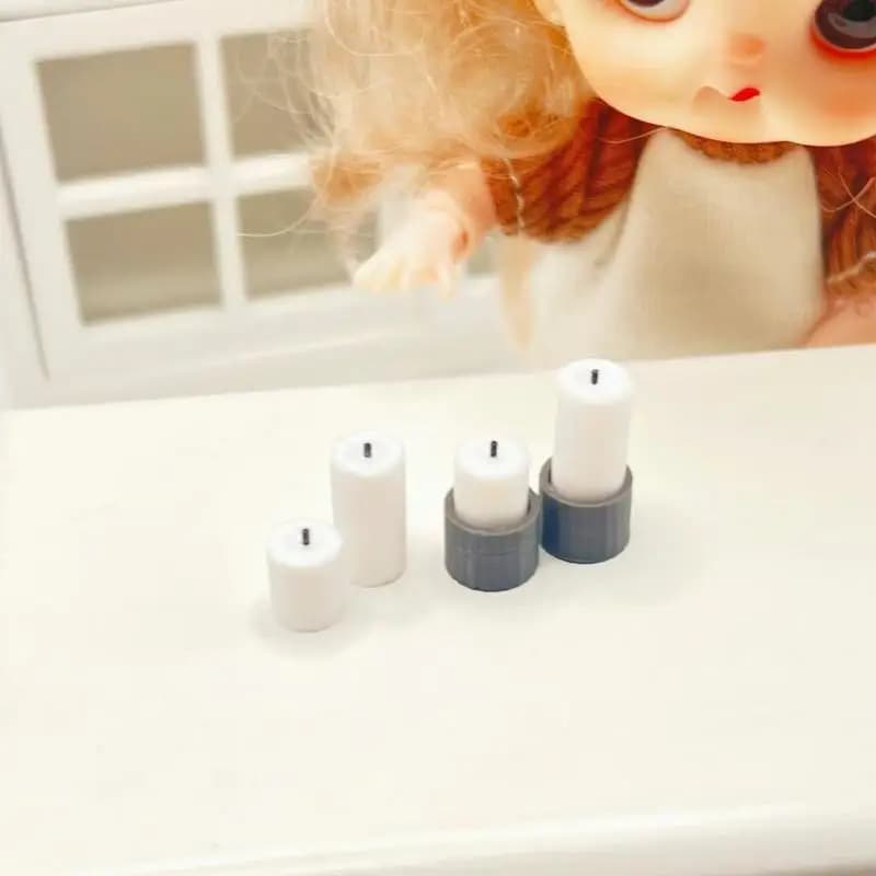 4Pcs 1/12 Mini Candle Tray Set Dollhouse Home Decoration Christmas Scene Ornament