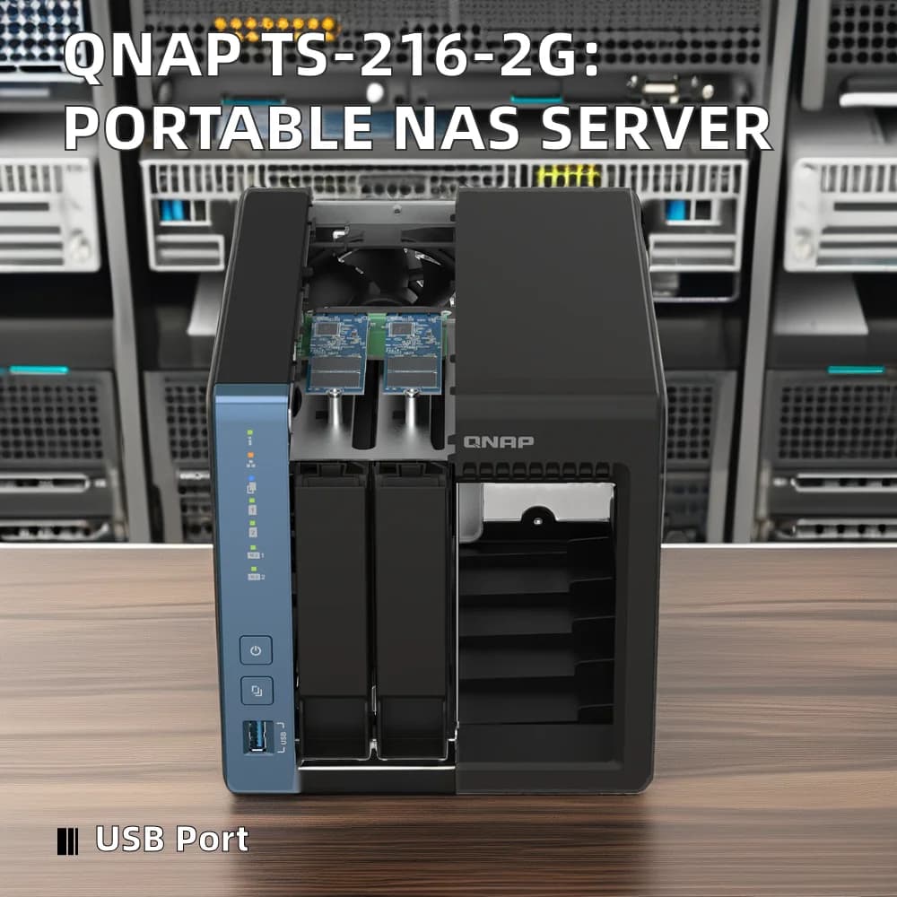 MAF QNAP TS-216-4G Network Storage NAS Portable QNAP TS-216 with 4G and Four Core USB and SSD Interfaces New Stock