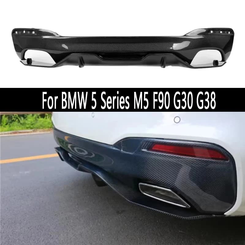 For BMW 5 Series M5 F90 G30 G38 MP Style Carbon Fiber Car Rear Bumper Diffuser Rear Splitters Spoiler Back lip body kit