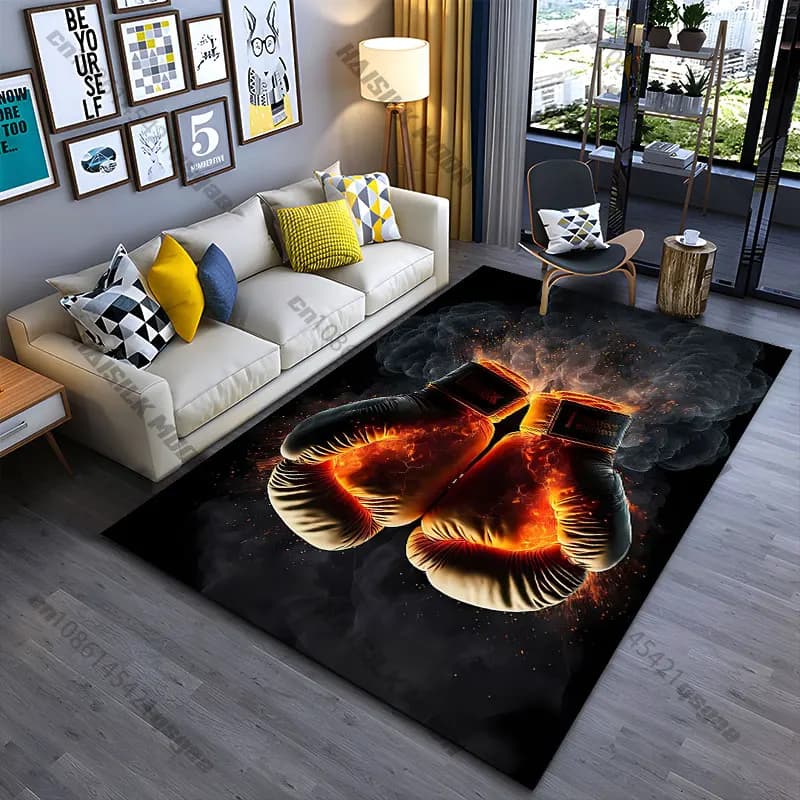 Tappeto con motivo fuoco, forza, potenza ed energia, per yoga, decorazione per soggiorno, tappetino per gattonare per bambini, zerbino, tappeto d'area