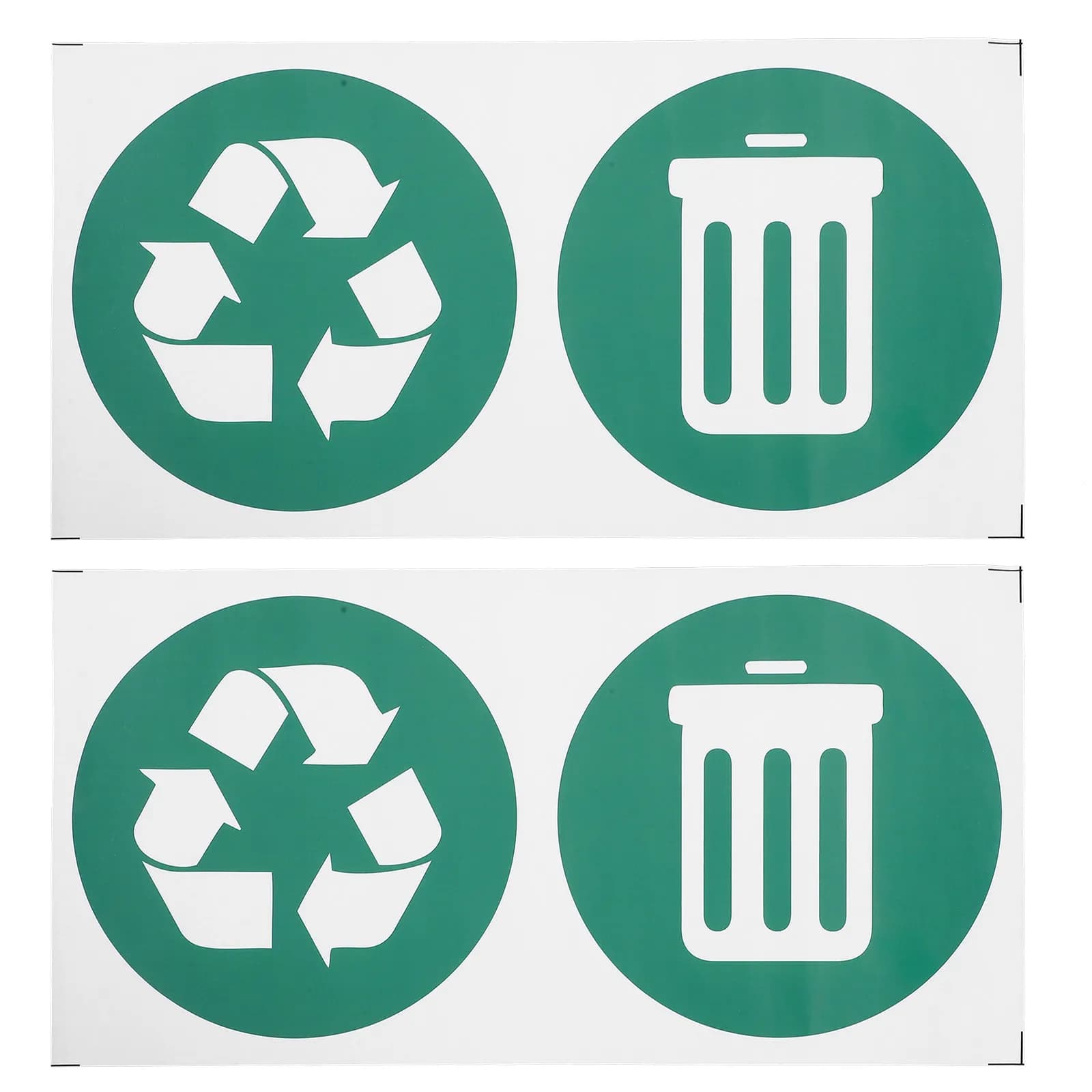 2Sheets Trash Can Sticker Garbage Classification Stickers PVC Heavy-Duty Outdoor Use Easy Apply Remove Recycle Bin Labels Waste