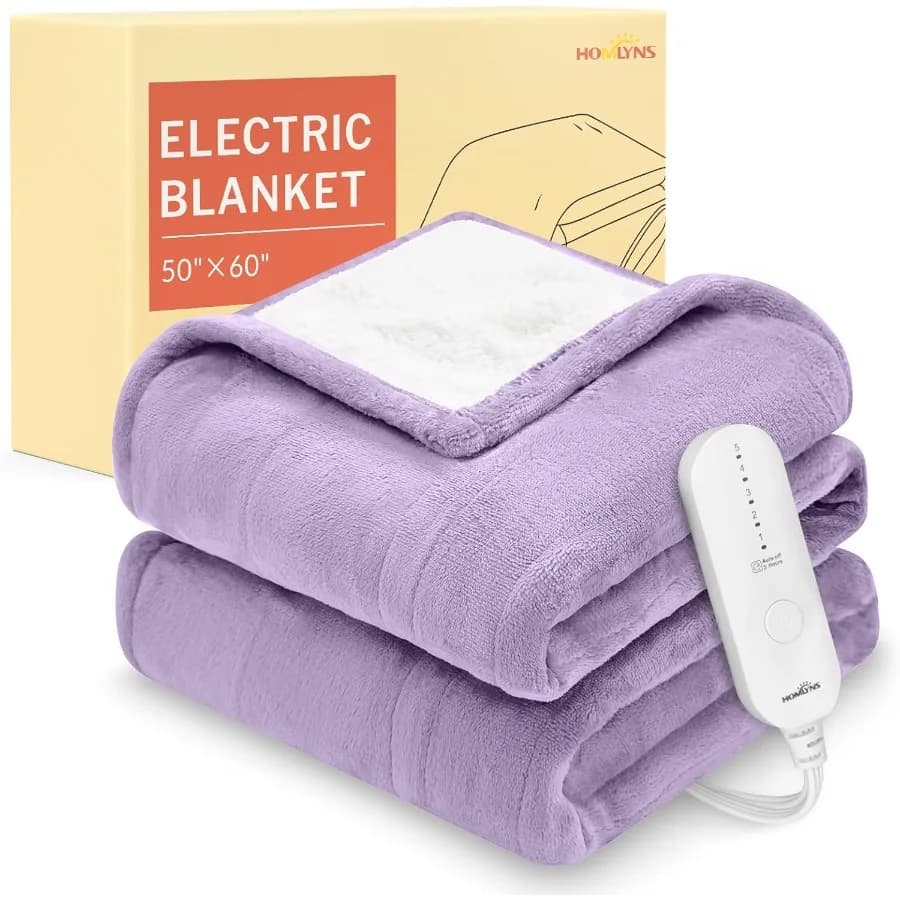 LuxeHeat Coperta riscaldata Coperta elettrica Morbida flanella Sherpa Coperta riscaldante riscaldata con 5 impostazioni di calore 3 ore Timer Auto