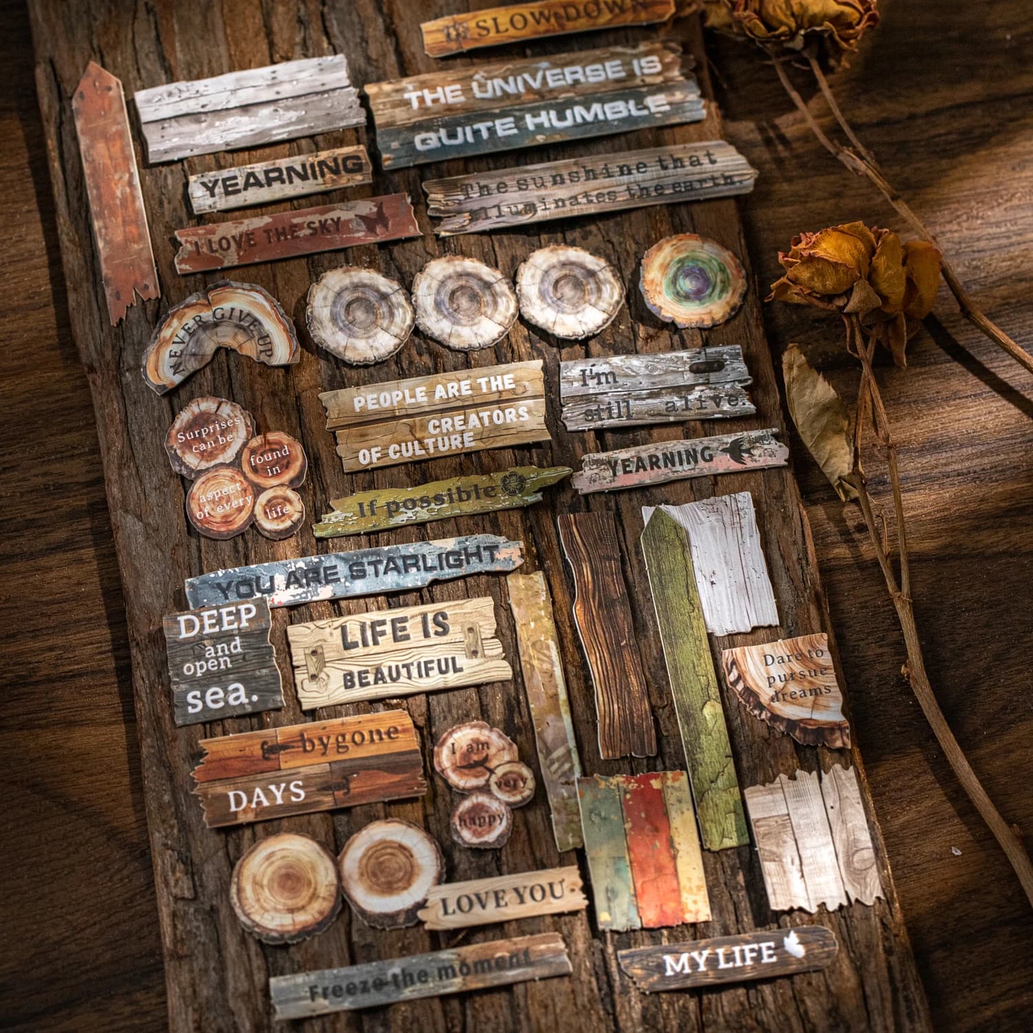 25 Lenzuola/Sacchetto Grano di Legno Albero Anelli A Tema In Rilievo Duro Adesivi Per Il FAI DA TE Conto A Mano Scrapbook Cassa Del Telefono Decorazione