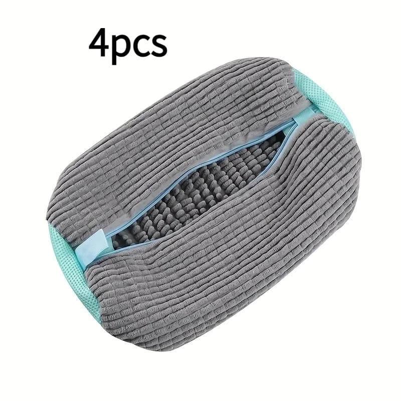 Set of 4 Bags Resistant for Washing Shoes with Brush, Perfect for Sneakers and Casual Shoes, for Washing Machine