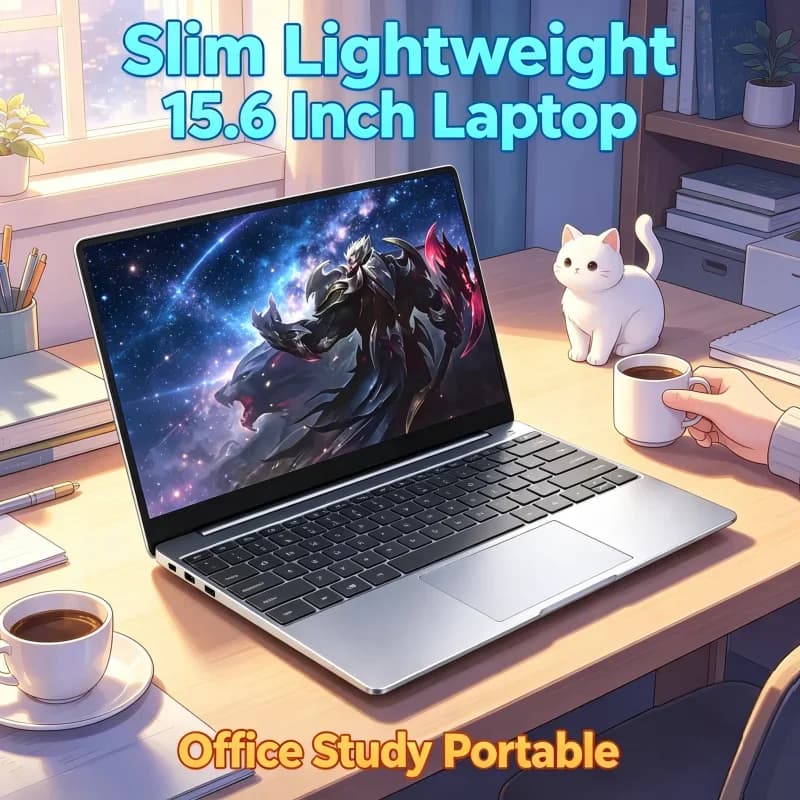 Nuovo Laptop Ultra Sottile da 15.6 Pollici per Ufficio e Studio, Intel 4405U, 16GB RAM, 2TB SSD, Display 1920*1080, Windows 11 Pro