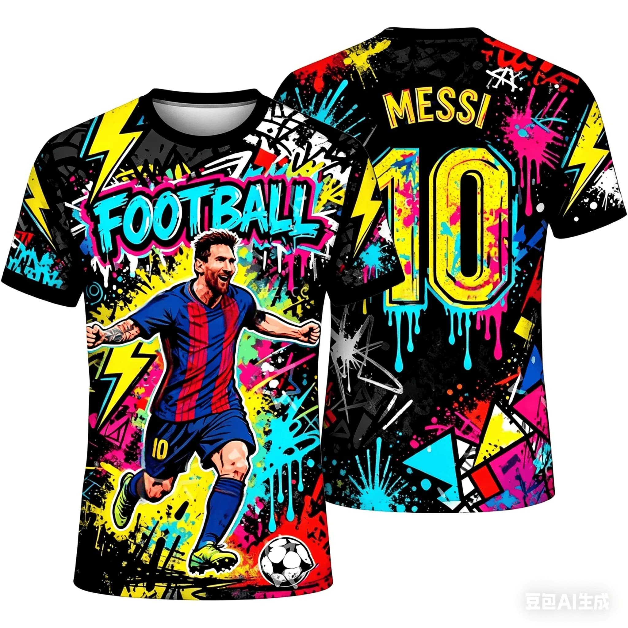 Quick-Dry Breathable #10 3D T-Shirt for Adults & Kids, Great for Sports, Running & Football Matches.
