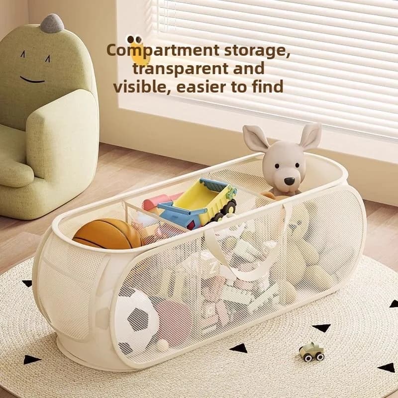1/2 pezzi di stoccaggio domestico per vestiti sporchi giocattolo per neonati/bambini organizzare cestino versatile borsa portaoggetti in rete