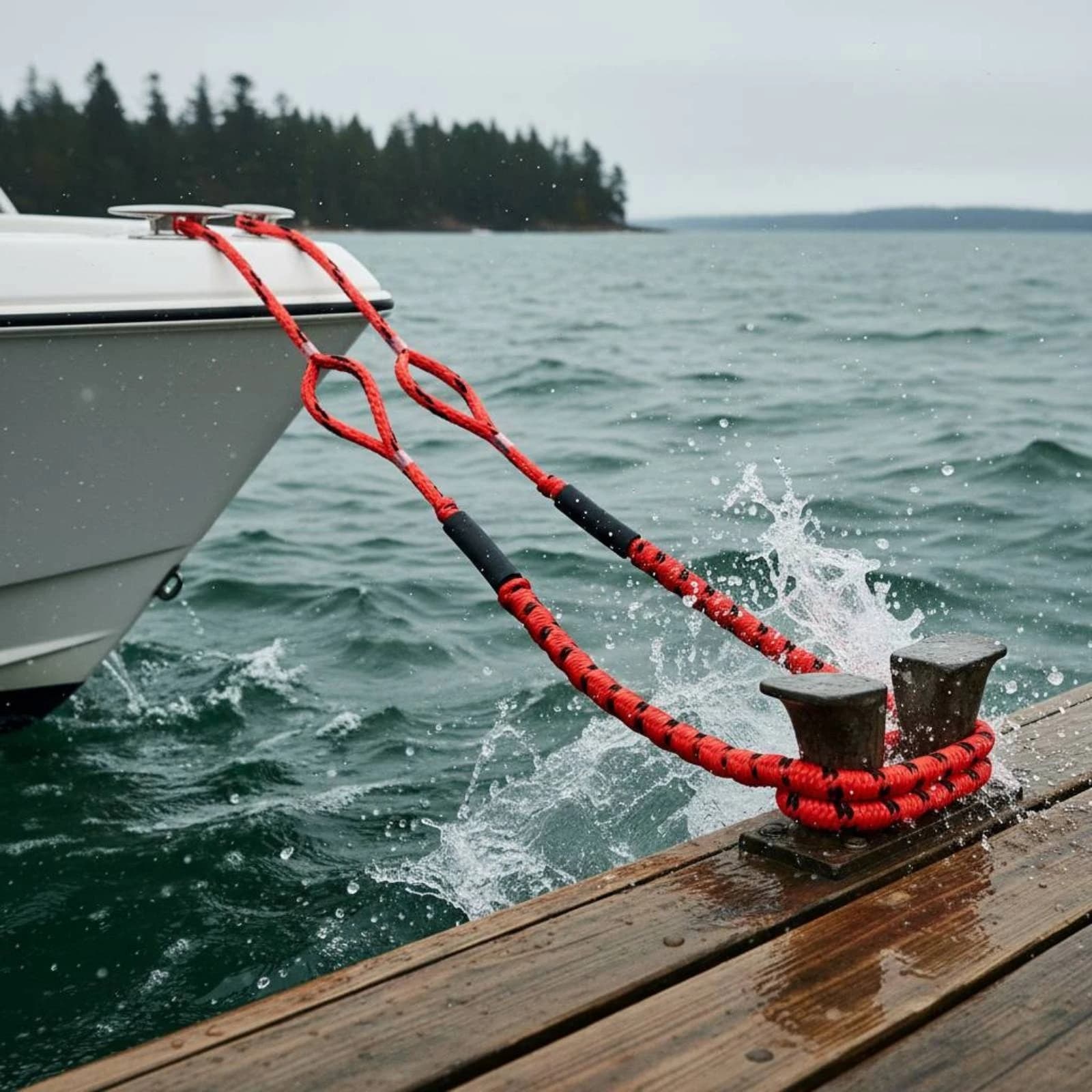 Bungee Dock Line Shock Absorbing Stretch Dock Rope Bungee Mooring Rope Stretchable Marine Accessory Easy to Use for Anchoring