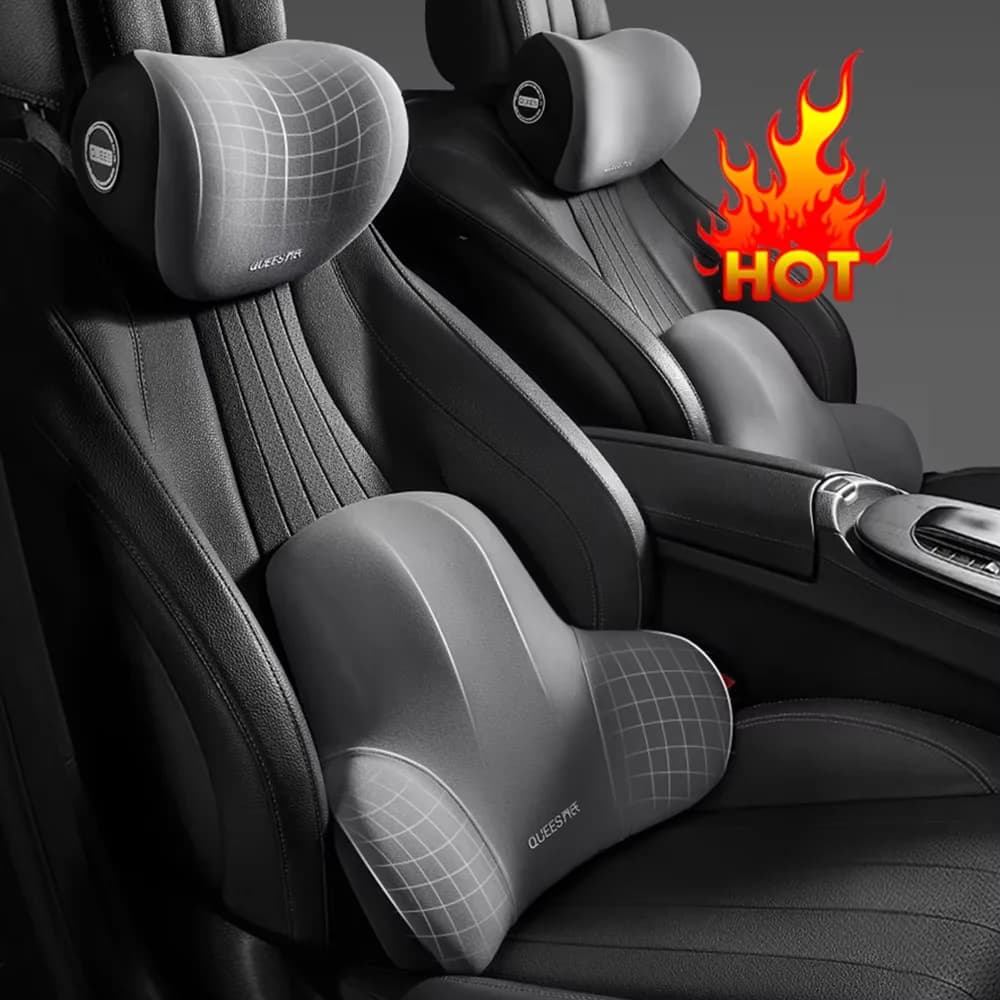 Cuscino per Poggiatesta Auto in Memory Foam, Lavabile, Cuscino Lombare per Sedile Auto, Allevia la Pressione sul Corpo