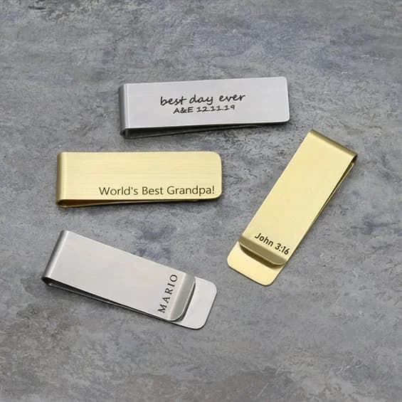 Personalized Money Clip Engraved Gift Custom Engraved Cash Clip Wallet personalised Gift for Dad Money Clip for Husband