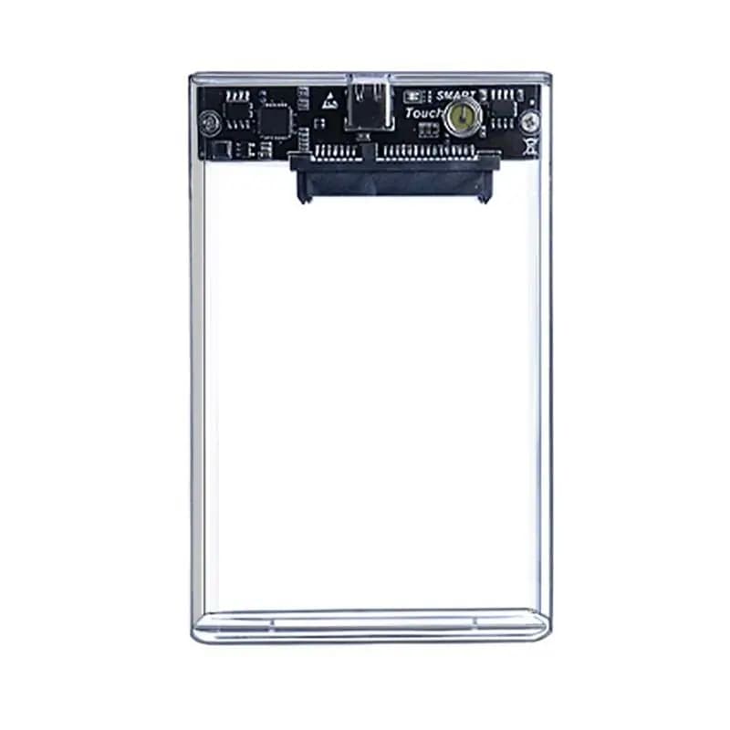 Type C HDD Enclosure 2.5 Inch SATA SSD Hard Drive Case External Enclosure Transparent Mobile External HDD Case-AEF7