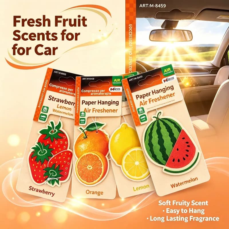 Fruit Shaped Car Air Freshener 8 Styles Hanging Paper Scent Cards Fresh Fruity Fragrance For Car Home Decoration