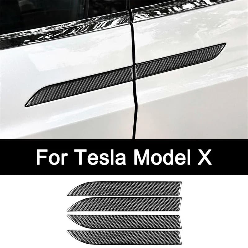 Per Tesla Model X, maniglia esterna per porta in fibra di carbonio premium Decora adesivo Accessori per la modifica degli interni Aggiornamento di lusso