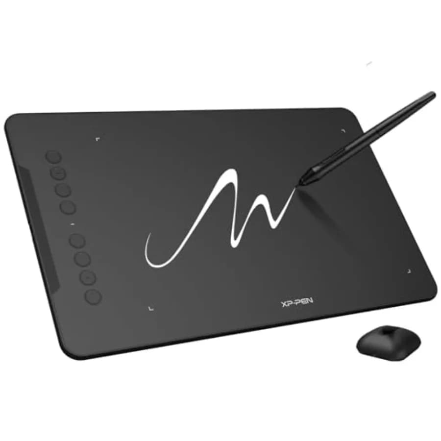 XPPen Deco 01 V3 Aggiornato, Tavoletta Grafica con 16384 Livelli di Pressione, Stilo Senza Batteria, 10x6 Pollici, 8 Tasti Rapidi