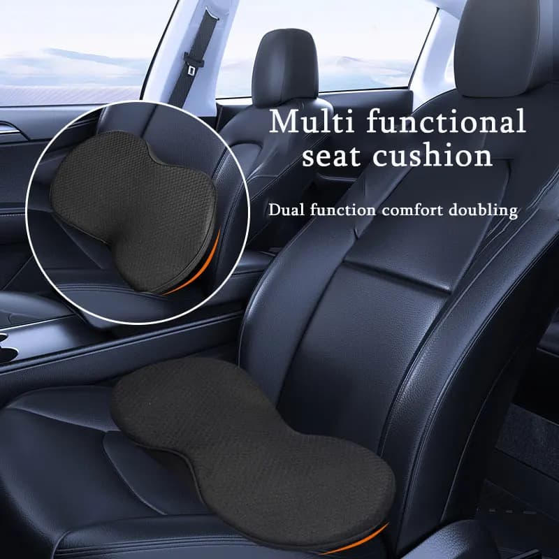 Cuscino per seggiolino auto multifunzionale 2 in 1 Cuscino lombare con memoria universale Supporto per conducente Cuscino per glutei traspirante ad altezza maggiorata