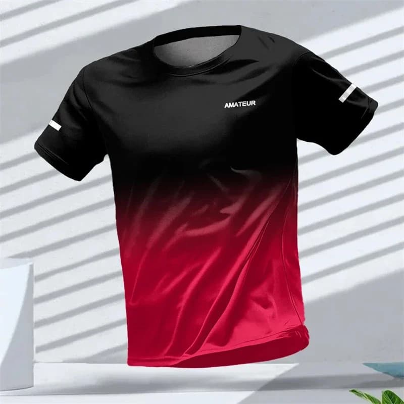Summer Athletic Wear Men 2026 Short Sleeve Round Neck T-Shirt Football Basketball Badminton Print