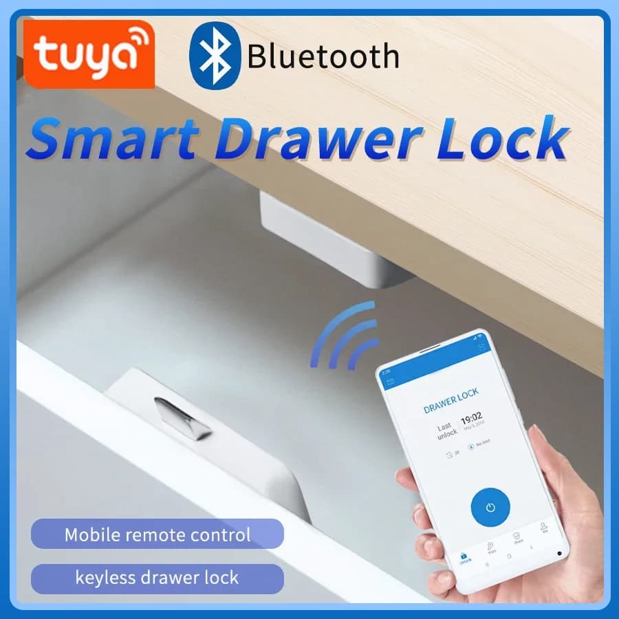 Tuya Smart Drawer Lock No Hole File Cabinet Mobili Elettronico Senza Fili Bluetooth Senza Chiave Invisibile Sensore NFC Serrature Interruttore