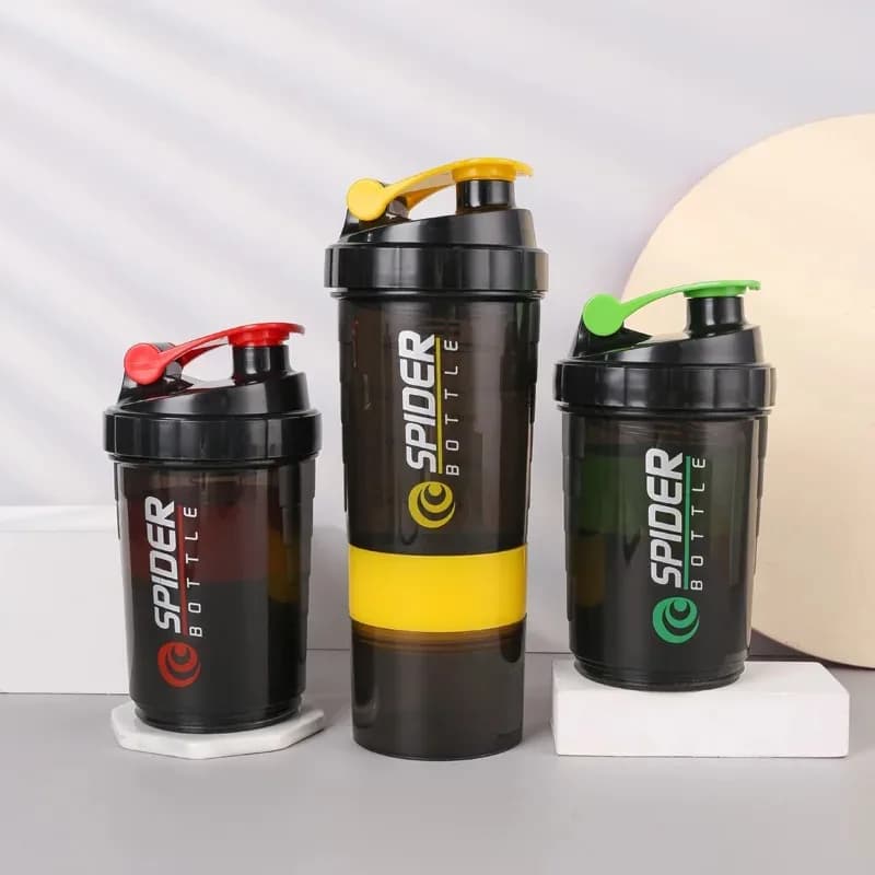 Portable shaker bottle for 500 ml powdered protein Container for high capacity drinking with powder case Plastic blender Sports water cup