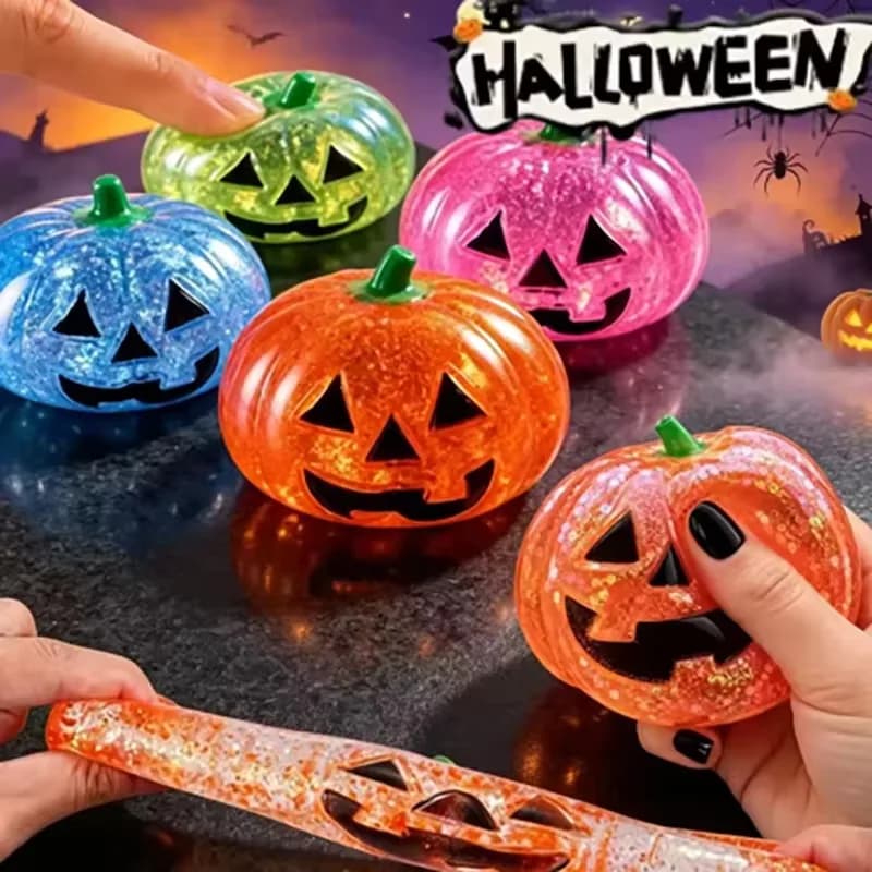 Halloween Pumpkin Maltose Stress Ball Squishy Toy Soft Stress Ball Slow Rebound Fidget Toy Stress Relief Funny Gift for Adults