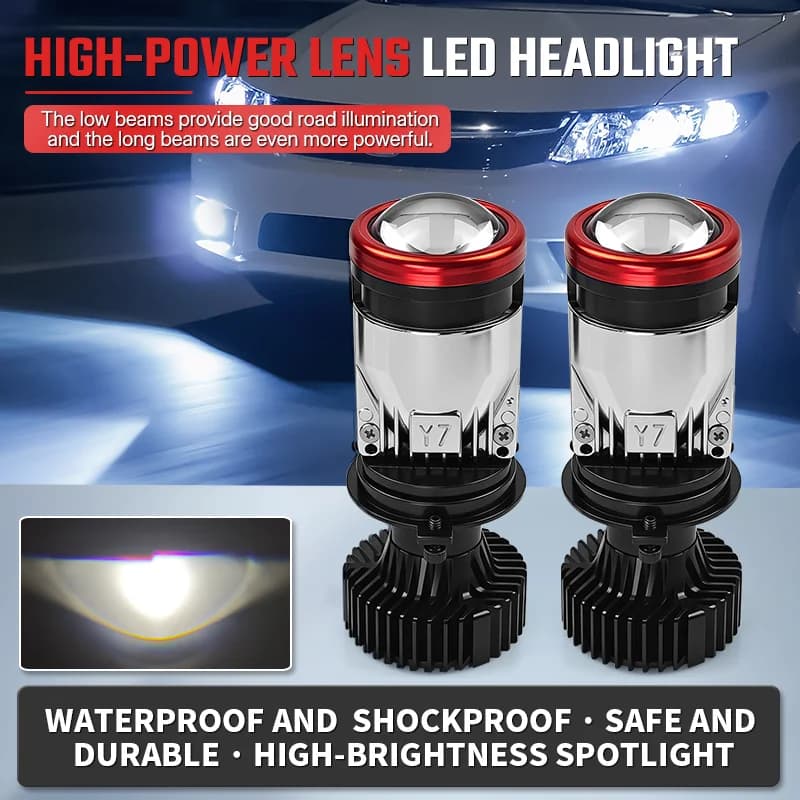 Y7D LED H4 Bi Canbus Mini Obiettivo 6000K Fascio Alto Basso Super Luminoso Chip CSP Auto Lampade Per Auto HD Lente Del Proiettore LHD 12V 24V
