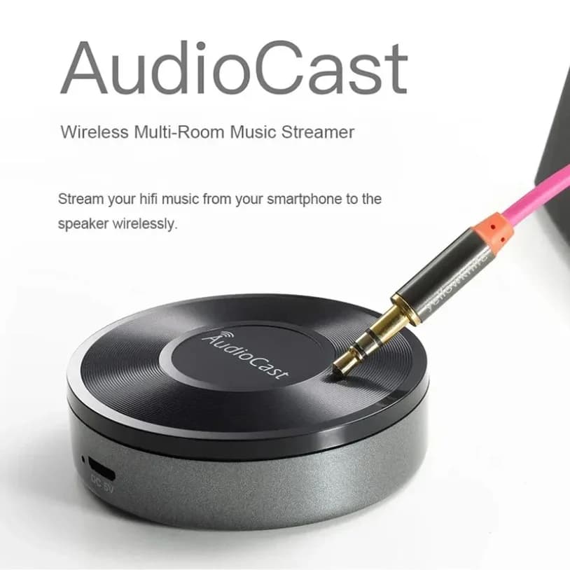 Ricevitore Audio Wireless WiFi per Streaming Musicale, Audiocast Ieast pPlay M5 DLNA per Airplay, Adattatore Audio Musicale Multi-Room