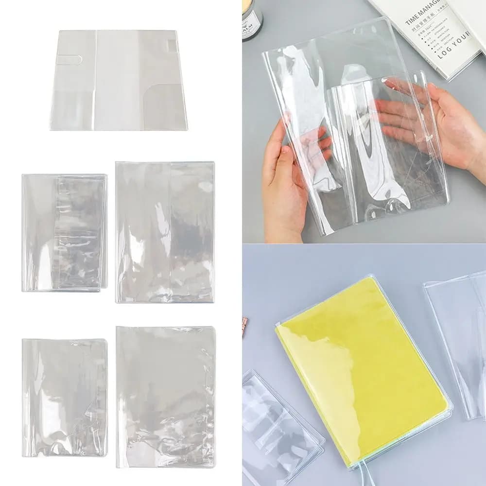 Resistente custodia protettiva per notebook A5/A6, copertina per libro in PVC trasparente, copertina impermeabile per scrapbooking, agenda