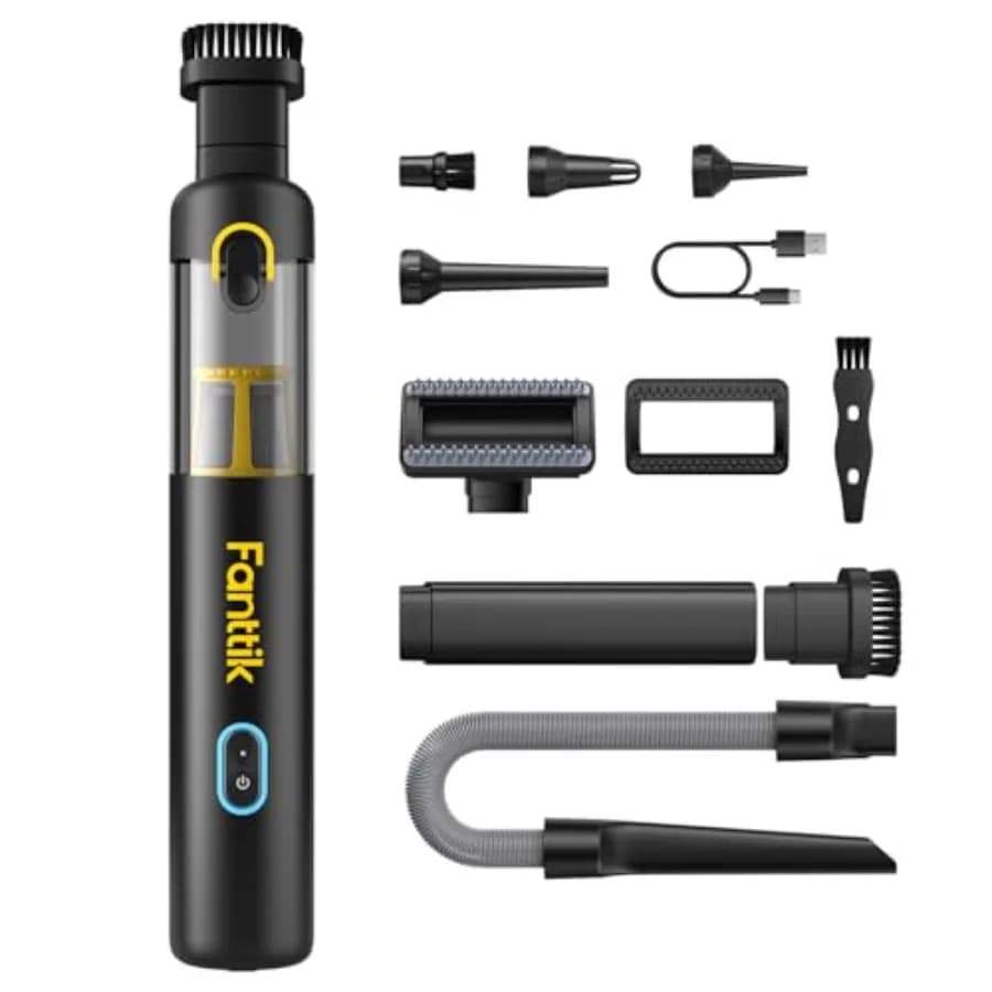 Aspirapolvere per Auto Slim V8 APEX 4-in-1 Portatile Mini Senza Fili con Potenza di Aspirazione 19000pa, Ricarica Type-C, 2 Modalità di Aspirazione, Portatile