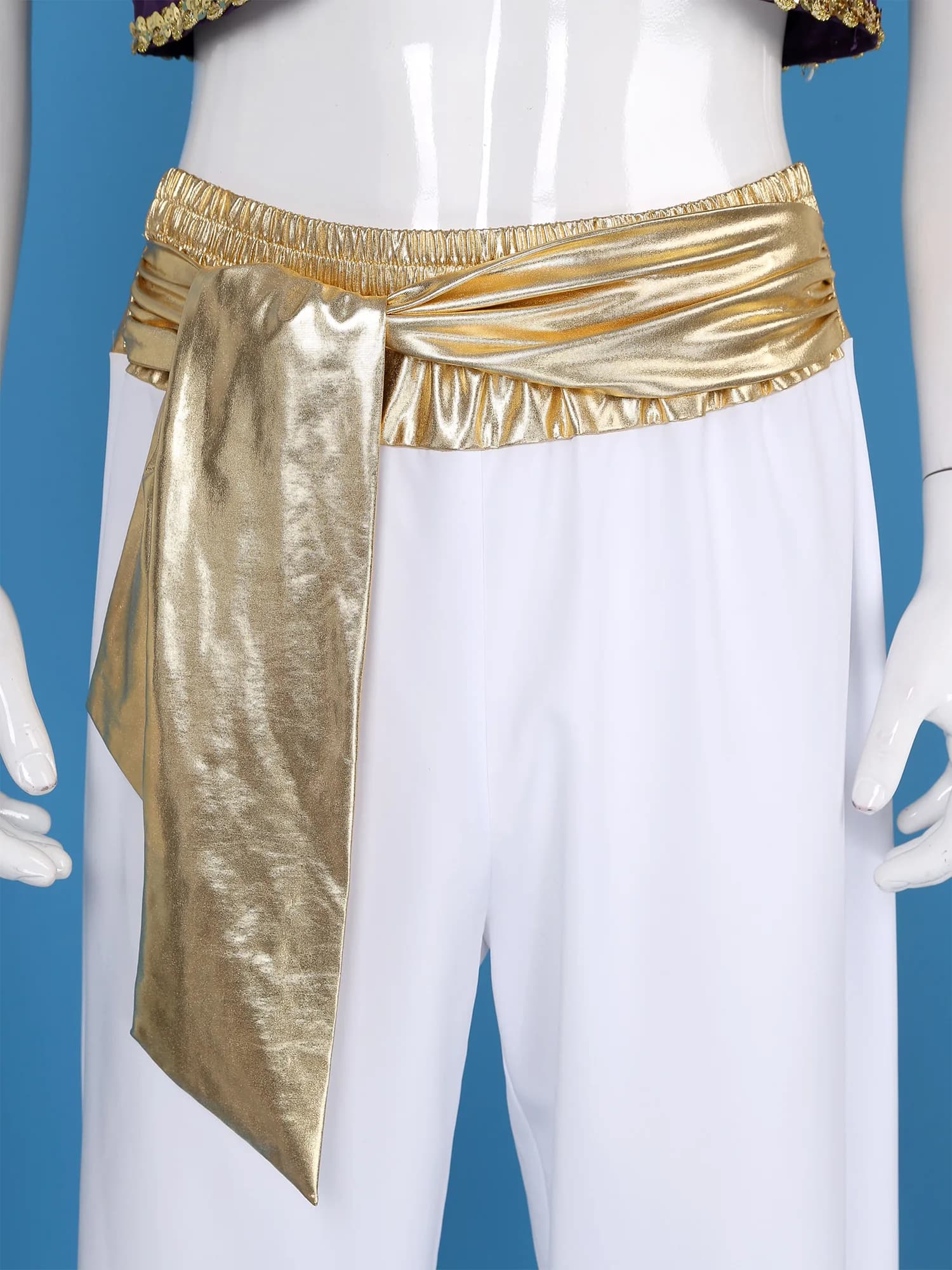 Costume da Principe Arabo con Lampada Magica per Uomo, Gilet con Paillettes e Pantaloni con Cintura per Feste di Halloween e Carnevale
