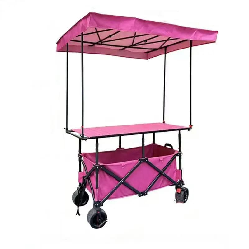 Carrello da campeggio Carrello da campeggio Carrello per cibo Carrello pieghevole con tenda parasole per tenda a baldacchino