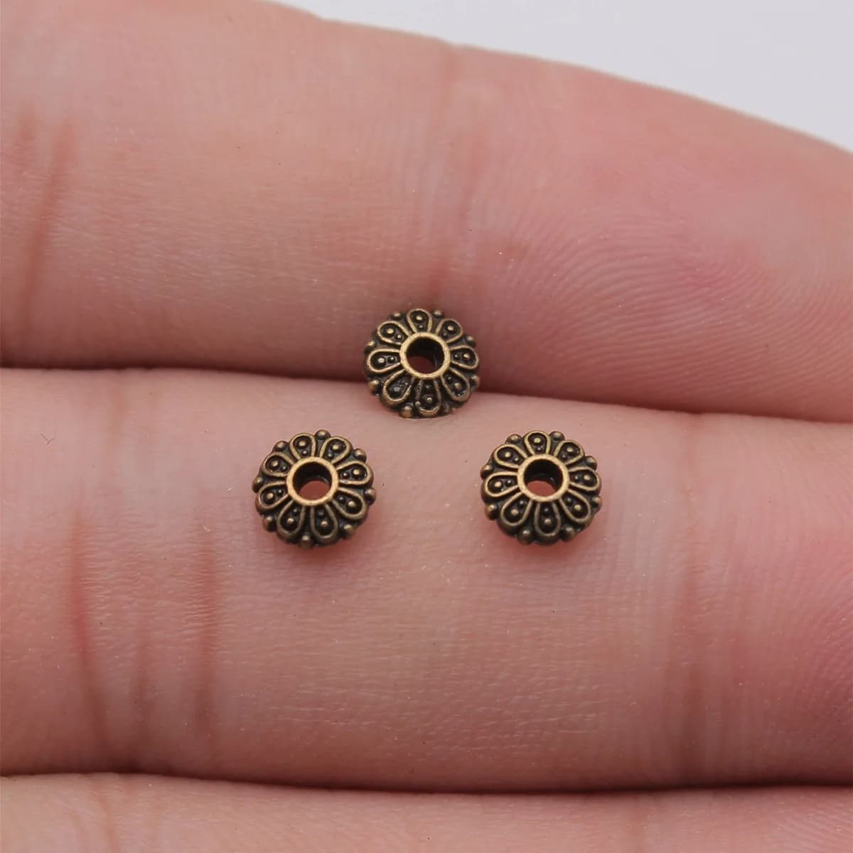 Hollow Gear Spacer Simple Round Flat Blank Disc Alloy For DIY Beaded Bracelet