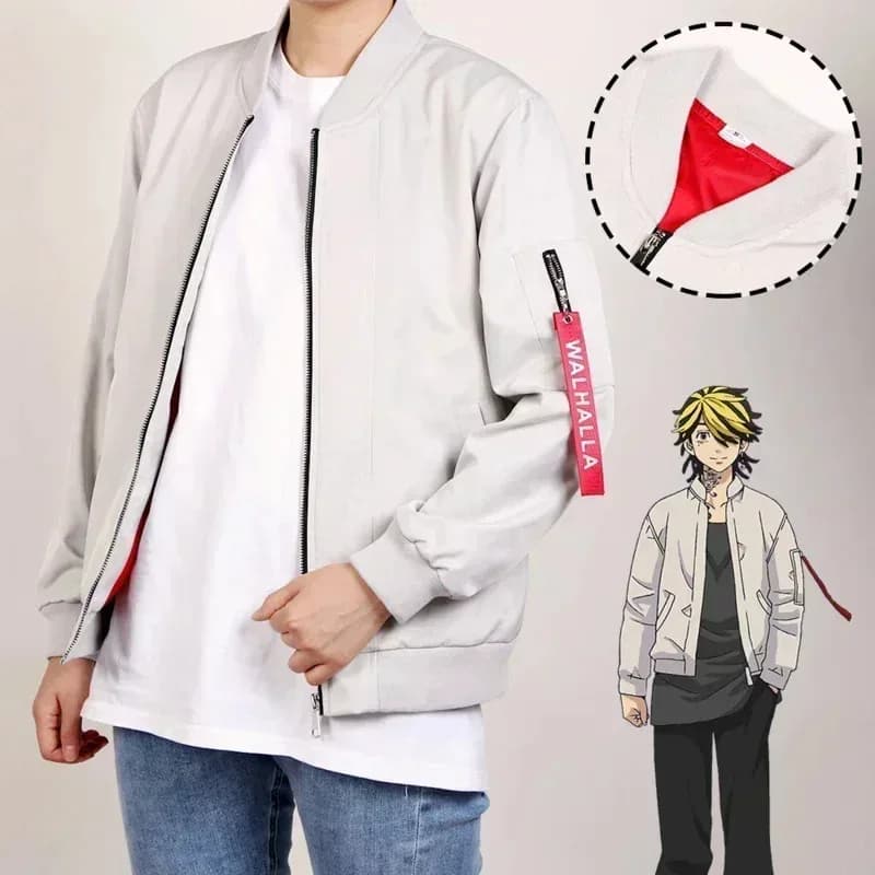 Anime Tokyo Revengers Costumi Cosplay Kazutora Hanemiya Giacca da baseball Cappotto bianco Valhalla Uniforme Mikey Draken Halloween tt9]