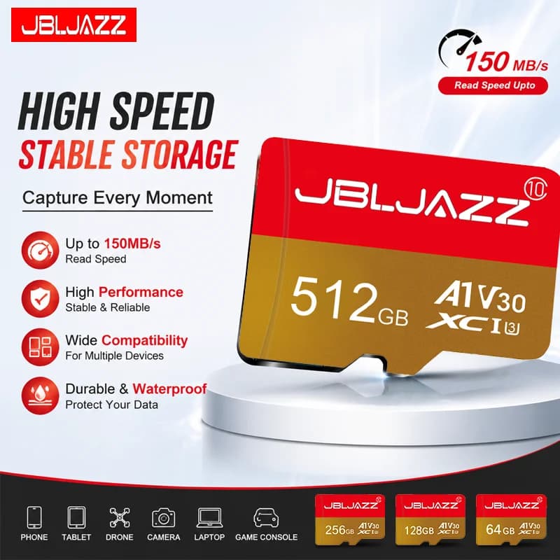 Mini SD Card Memory High Speed 64GB 128GB 256GB 512GB 4K Ultra-HD Video A1 TF Flash Card for Xiaomi Camera Phone Drone