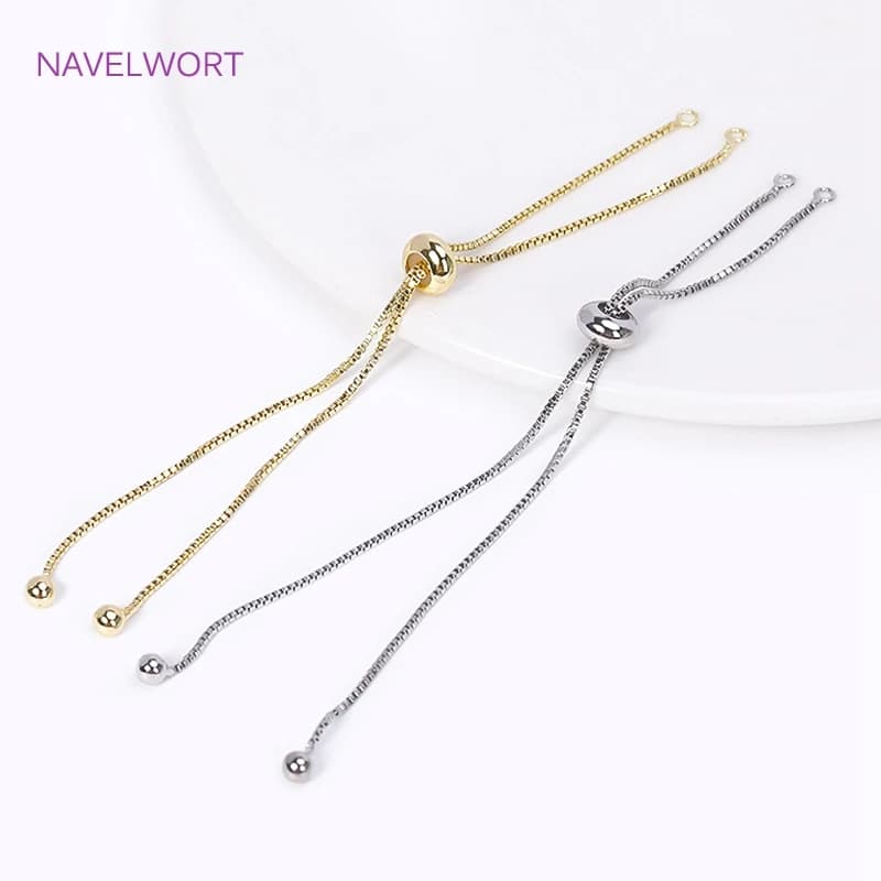 Catena di estensione componente catena placcata oro 18 carati con perline inserto in silicone per la creazione di gioielli Accessori per braccialetti collana fai da te