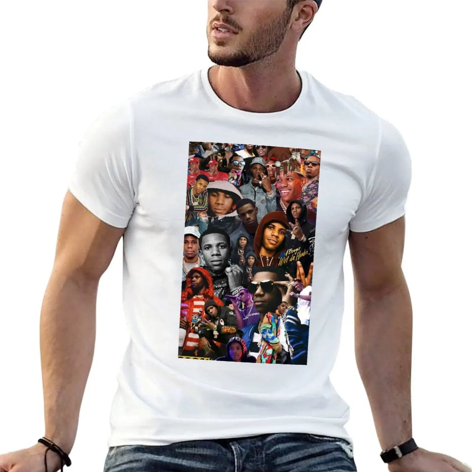 T-shirt A Boogie Wit Da Hoodie Collage, t-shirt con stampa personalizzata, t-shirt da uomo in cotone, t-shirt anime
