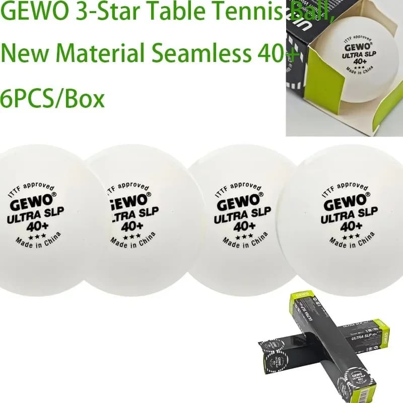 GEWO ULTRA SLP Seamless 40+ Palline da ping pong Palline da ping pong durevoli a 3 stelle per competizioni di allenamento Approvato ITTF 6 pezzi/scatola