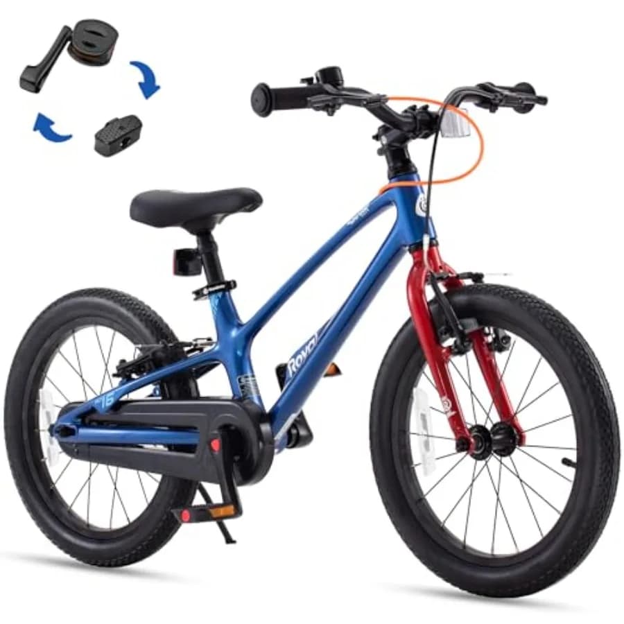Bicicletta ultraleggera EZ-Shark da 16 pollici per principianti, bici leggera in lega per ragazzi e ragazze dai 4 anni in su, colore blu