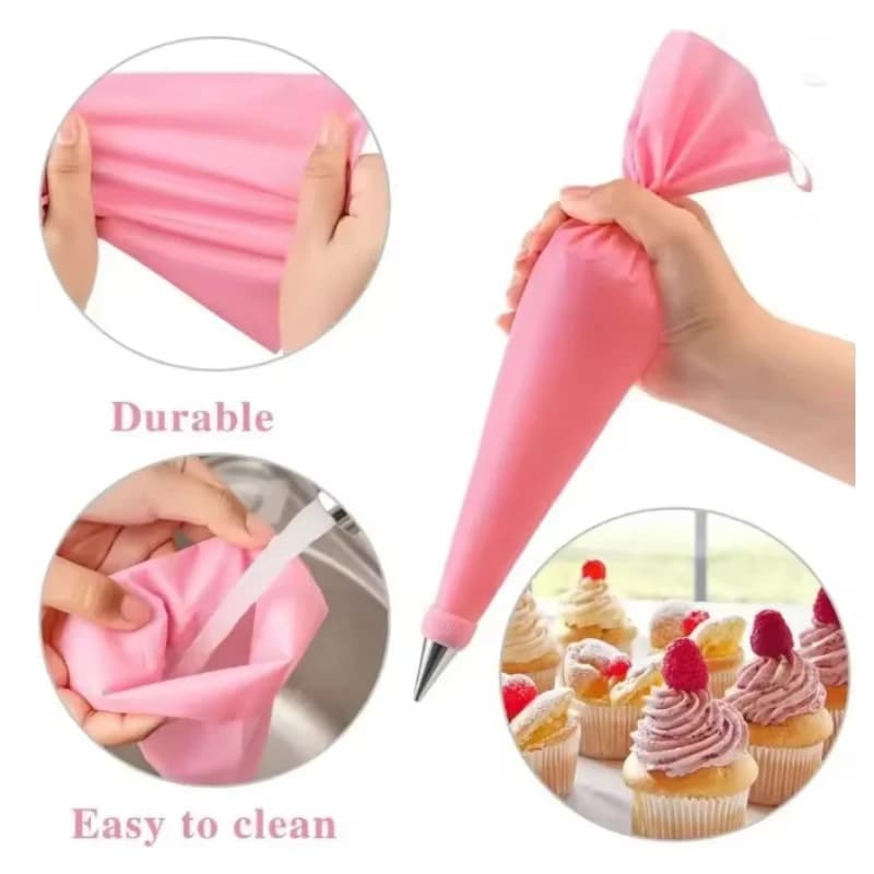 Silicone Piping Point Set Cake Frosting Tips Stainless Steel Spool Spatula Accessory for DIY Cooking Tools