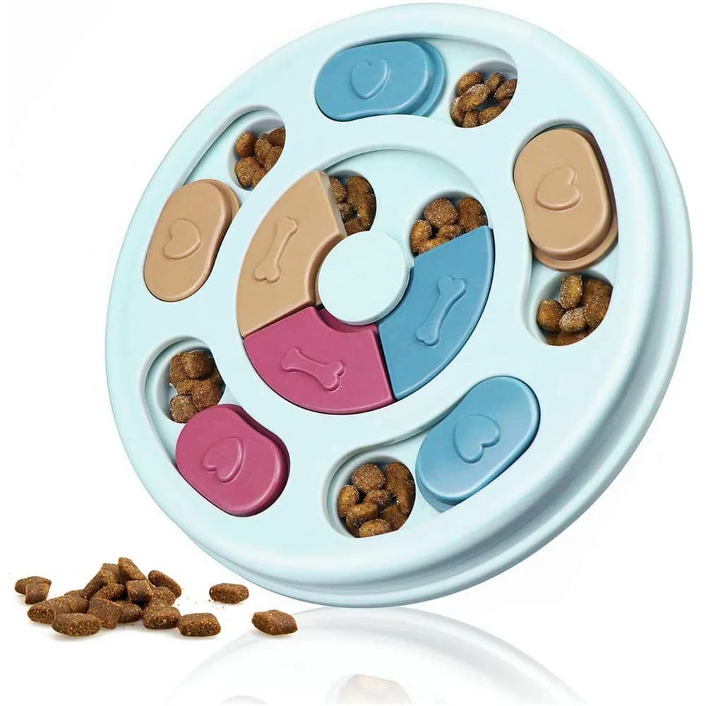 Cane Puzzle giocattoli alimentatore lento aumento IQ giradischi interattivo giocattolo Dispenser di alimenti mangiare lentamente ciotola Pet Cat Dogs Training Game