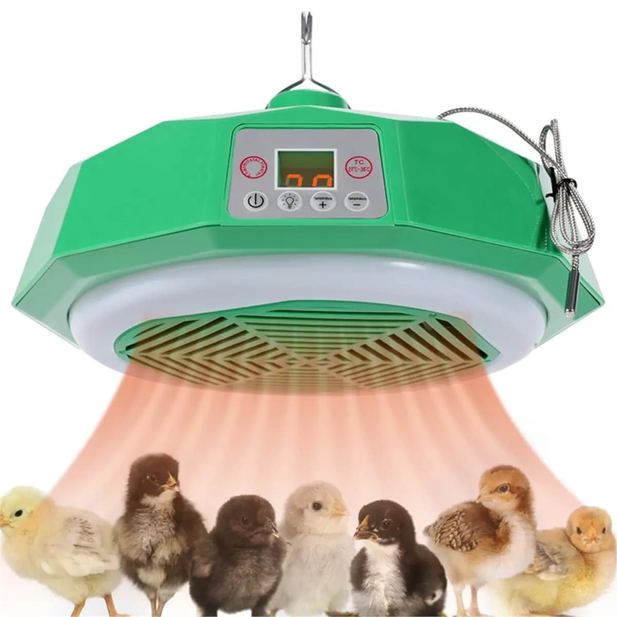 Lampada Riscaldante Intelligente B21B per Animali Domestici con Controllo della Temperatura, Riscaldamento dell'Aria, Telecomando, per Incubatrice di Pollame, Spina EU