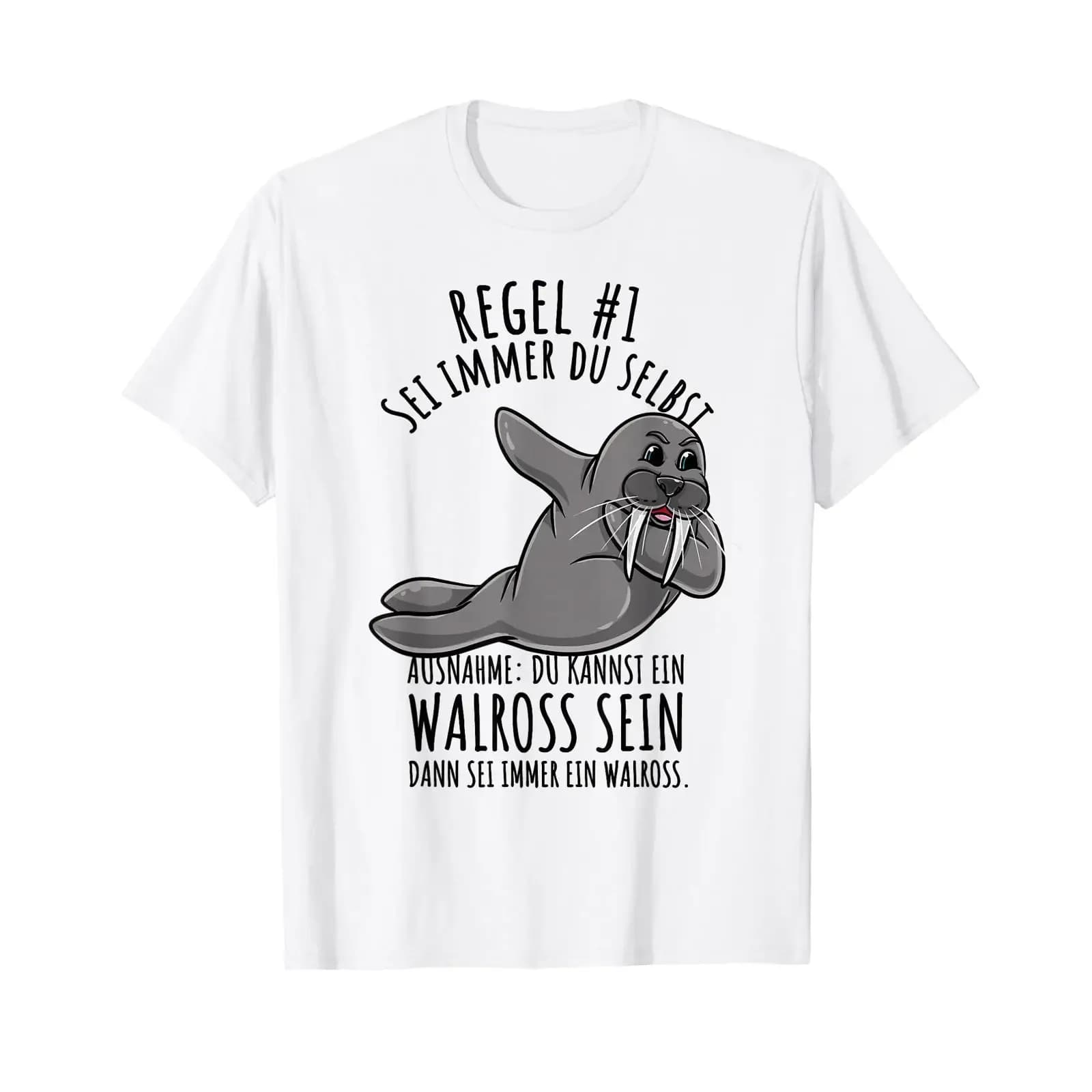 Always Be Yourself Dabbing Walrus T Shirt vintage Washed Soft homme Casual designer clothes Versatile Unisex Stretched Slightly