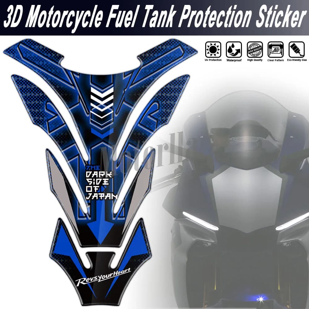 For R1 R3 R6 XJ6 YZ6 XJR1300 FZ1 fz8 FAZER TZR250 3M Motorcycle Tank Sticker Oil Gas Protector Decal Accessori Waterproof