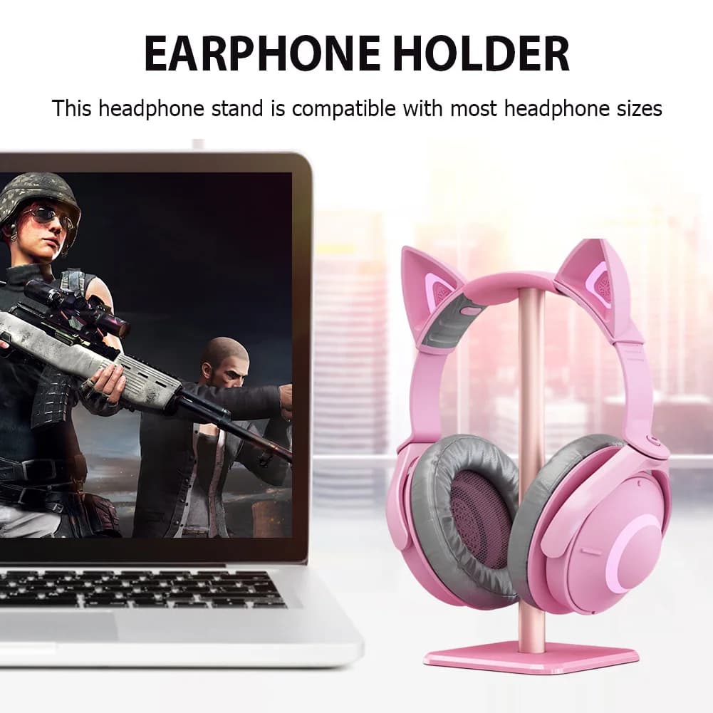 Headset Stand Aluminium Alloy Headphone Holder Rack Space Saving Desktop Organizer Display Vertical Bracket Hanger