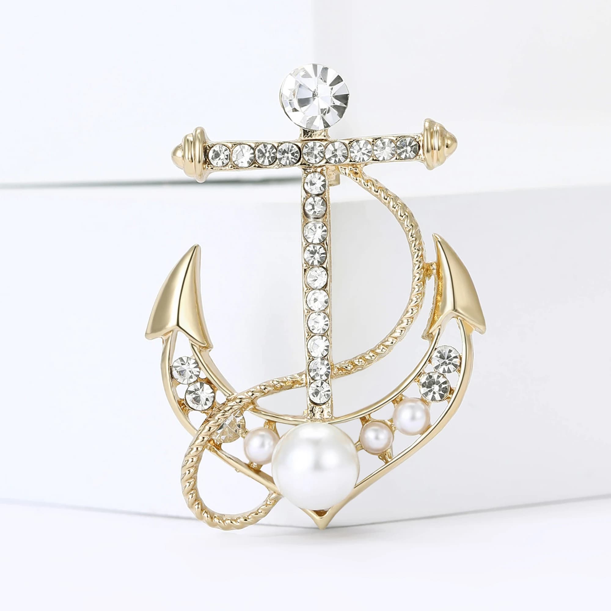 Spille di ancoraggio con strass per donna Spille per attrezzi da barca con perle unisex Banchetto Zaino per feste Regali Accessori per gioielli